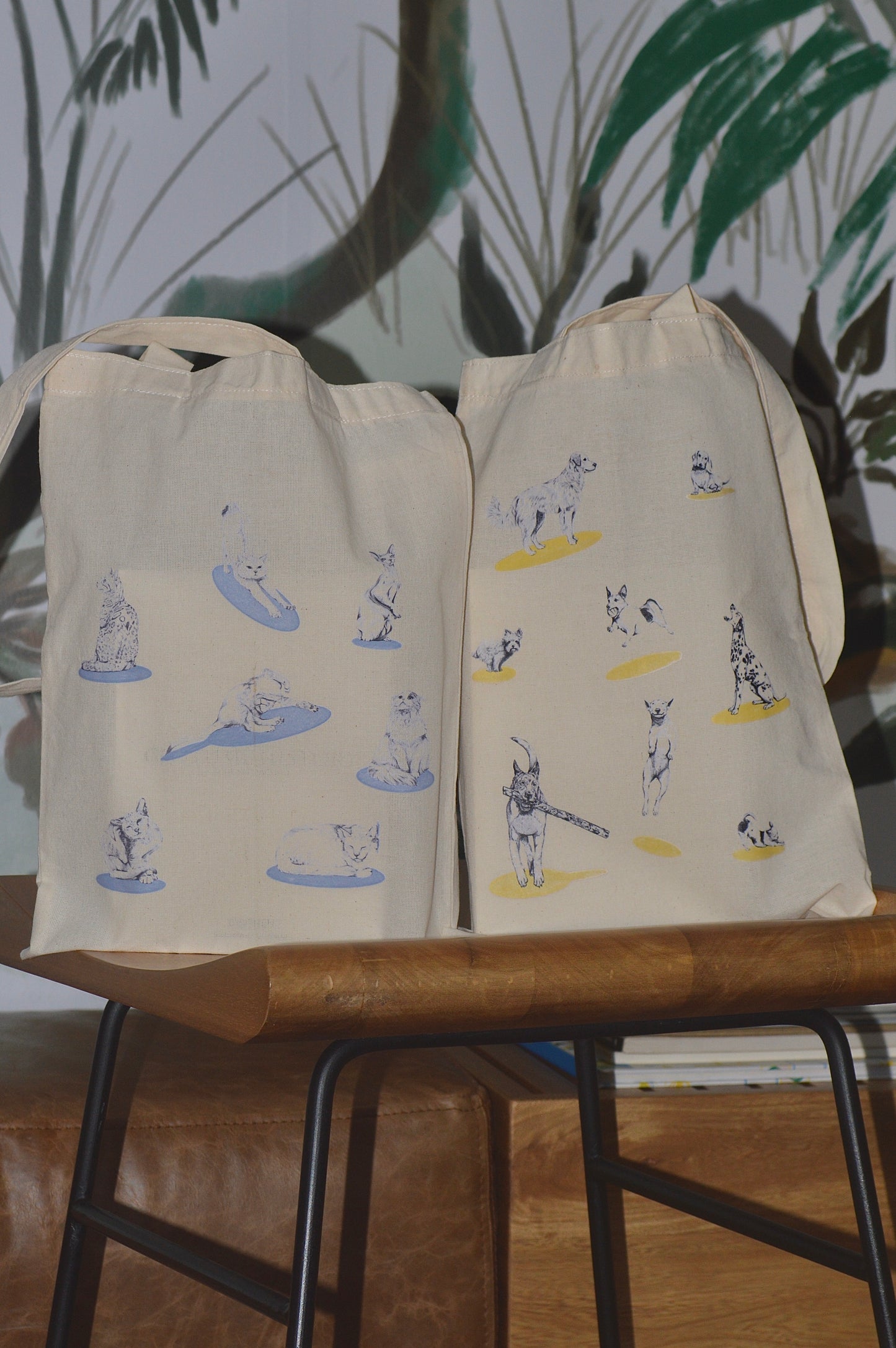 Combo 2 Tote Bag Ilustraciones Perros y Gatos
