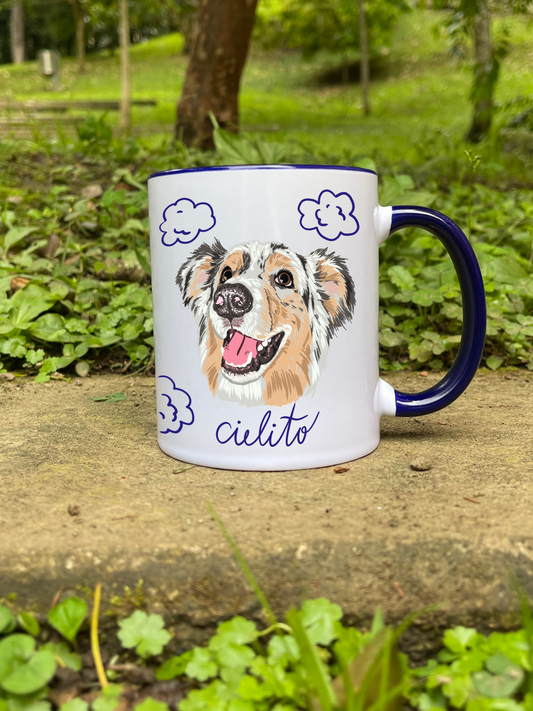 Mug Cerámica Borde de Color - Diseño Personalizado